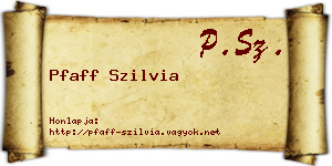 Pfaff Szilvia névjegykártya