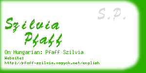szilvia pfaff business card